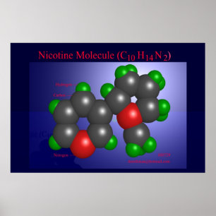 Nicotine Molecule (afdruk) Poster