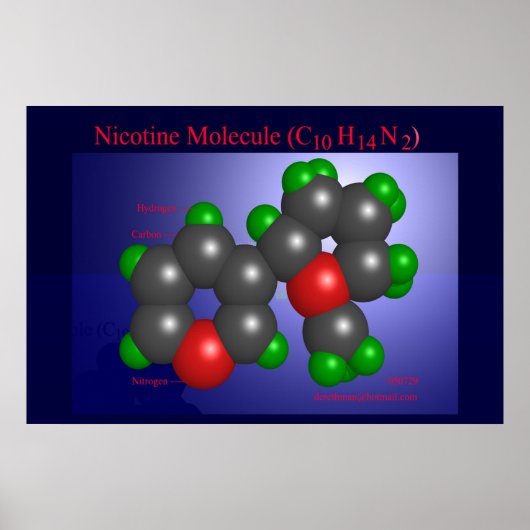 Nicotine Molecule (afdruk) Poster (Voorkant)