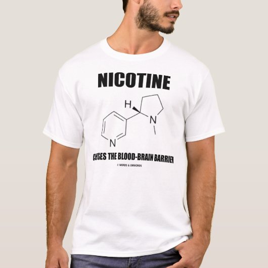 Nicotine snijdt de bloedbraindrager t-shirt (Voorkant)