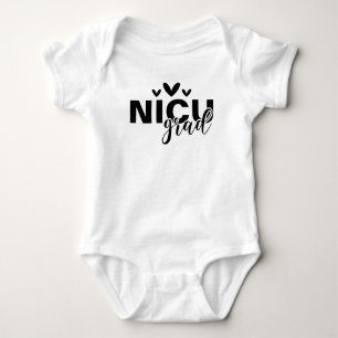 NICU Afstuderen minimalistisch zwart-wit Romper