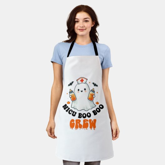 Nicu boo bemanning Halloween, Nicu Boo Crew Grappi Schort (Gedragen)