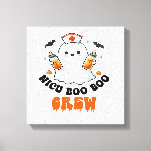 Nicu boo boo bemanning halloween,Nicu Boo bemannin Canvas Afdruk (Voorkant)