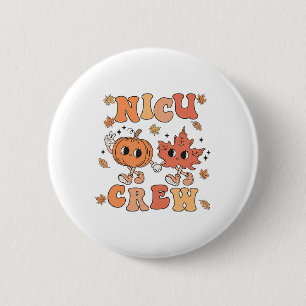 Nicu Crew Pompoenblad Herfst Nicu Nurse Halloween Ronde Button 5,7 Cm