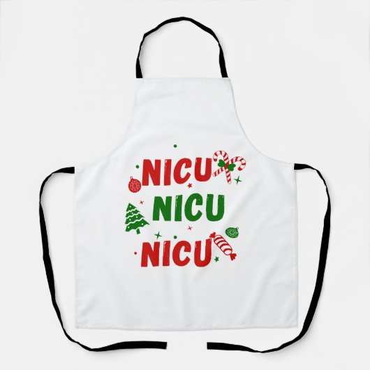 NICU Feestelijk Kerstontwerp Schort (Voorkant)