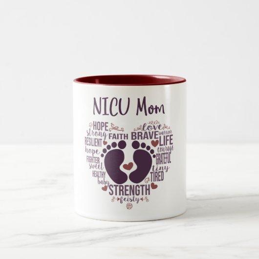 "NICU Mom" (Maman de la NICU) Préemie ou Mug de ca (Centre)