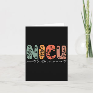 NICU Nurse Floral Nicu Boho Neonatale Intensieve A Kaart
