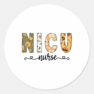 Nicu Nurse Herfst Halloween voor vrouwen Mannen Ronde Sticker