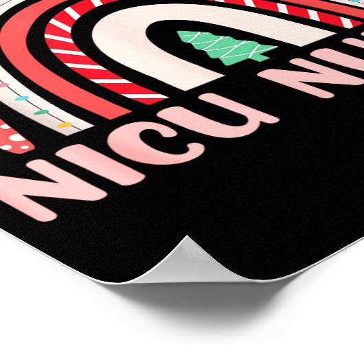 Nicu Nurse Neonatal Tiny Crew Christmas Holiday Nu Poster (Hoek)