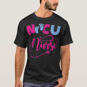 NICU Nurse Newborn Baby Nurse Pink en Blue Graphi T-shirt