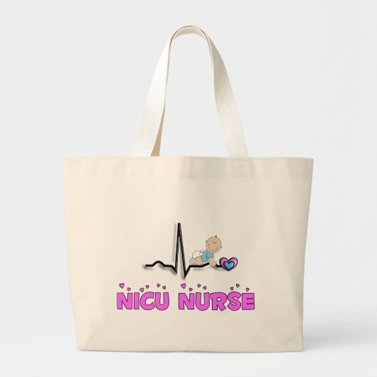 NICU Nurse QRS-ontwerp Grote Tote Bag (Voorkant)