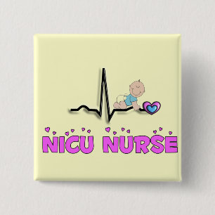 NICU Nurse QRS-ontwerp Vierkante Button 5,1 Cm