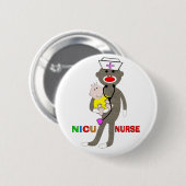NICU Nurse Sock Monkey-cadeautjes Ronde Button 5,7 Cm (Voorkant /achterkant)