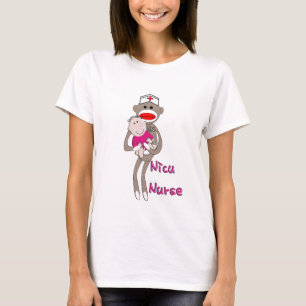 Nicu Nurse Sock Monkey Design Giften T-shirt