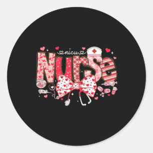 Nicu Nurse Stethoscope Coquette Bow Heart Valentin Ronde Sticker