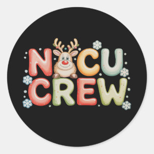 NICU-team kerstlicht rendier neonatale Kerstmis Ronde Sticker