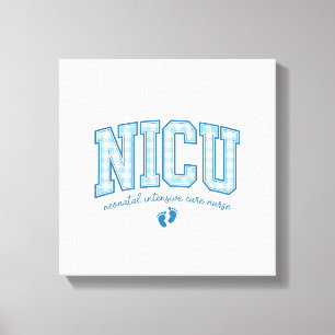 NICU-verpleegster babyvoeten geruite letter shirt Canvas Afdruk