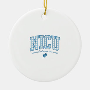 NICU-verpleegster babyvoeten geruite letter shirt Keramisch Ornament