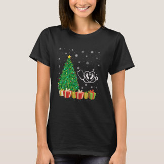 NICU-verpleegster Kerstboomverlichting Kerstmanhoe T-shirt