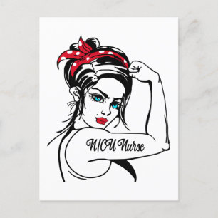 NICU-verpleegster Rosie The Riveter Pin Up Feestdagenkaart