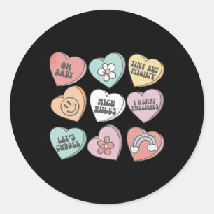 Nicu-verpleegster Valentijnsdag Hart Snoep Neonata Ronde Sticker