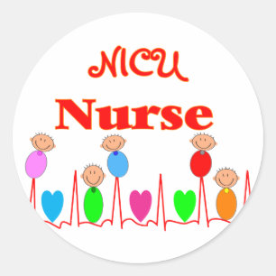 NICU zurse Schattige Baby grafische kaart Ronde Sticker