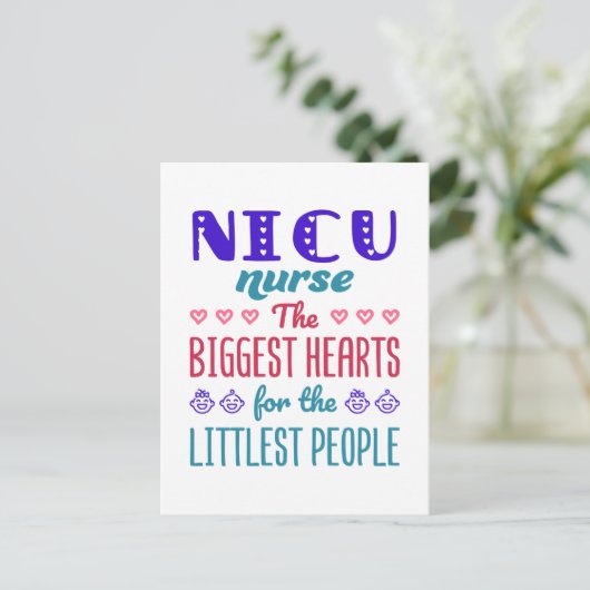 NICU Zuurste Grootste Harten voor Littlest Mensen Briefkaart (Staand voorkant)