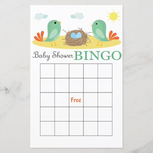 Nid avec carte de bingo baby shower Oeuf (Devant)