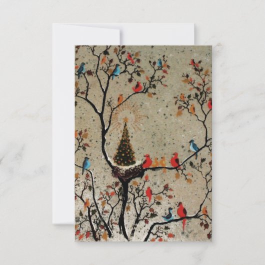 Nid d'arbre de Noël ~ Invitations (Devant)