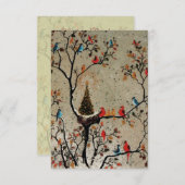 Nid d'arbre de Noël ~ Invitations (Devant / Derrière)