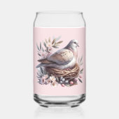 Nid de colombe rose avec fleurs et branches d'oliv (Verso)