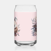 Nid de colombe rose avec fleurs et branches d'oliv (Gauche)
