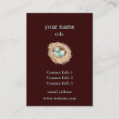 Nid de Robin avec les cartes de visite bleus de (Dos)