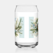 Nid d'oiseau bleu avec des ornements dans les pins (Gauche)