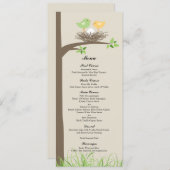 Nid d'oiseau jaune vert | Menu baby shower (Devant / Derrière)