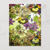 NID D'OISEAU ORANGE VIOLET  |  Carte postale Color (Devant)