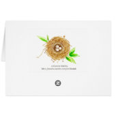 Nid d'oiseaux d'aquarelle avec 3 oeufs (Dos Horizontal)