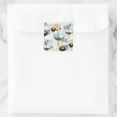 Nids et petits oiseaux - Autocollant carré (Sac)