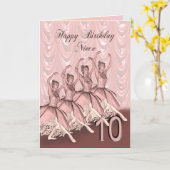 Niece age 10, une carte d'anniversaire de ballerin (Fleur jaune)