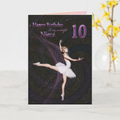 Niece age 10, une carte d'anniversaire de ballerin (Fleur jaune)