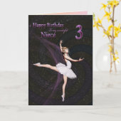 Niece age age 3, une carte d'anniversaire ballerin