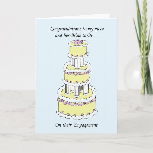 Niece and Bride to Be Engagulations Congratulation Kaart (Voorkant)
