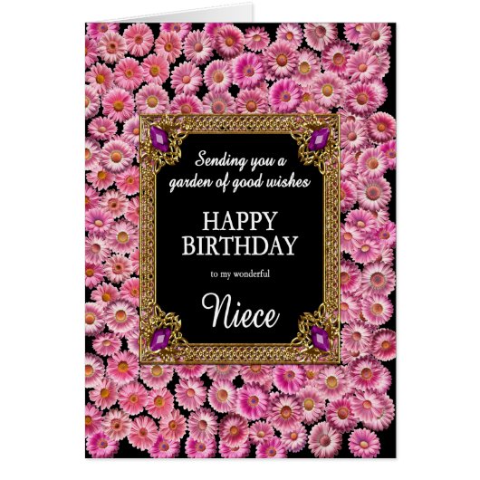 Niece Anniversaire Rose Daisées (Devant)