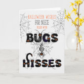 Niece Bugs en Hisses Halloween Kaart (Gele Bloem)