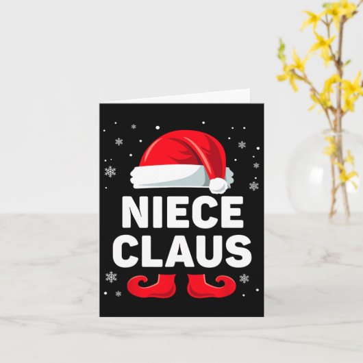 Niece Claus Kerst Matching Familie Groep Grappig Kaart (Gele Bloem)