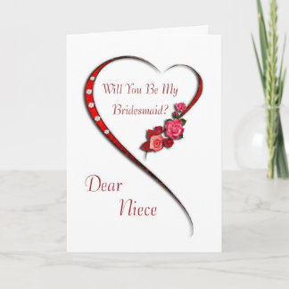 Nièce, coeur tourbillonnant Bridesmaid invitation