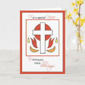 Niece Confirmation Gefeliciteerd kruisvuur, Red Kaart (Gele Bloem)