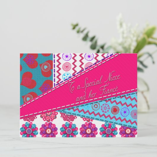 Niece en Fiance Valentijns Patchwork Quiltstijl (Staand voorkant)