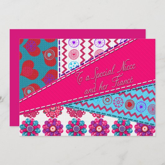 Niece en Fiance Valentijns Patchwork Quiltstijl (Voorkant / Achterkant)