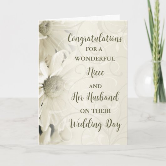 Niece en haar man trouwdag gefeliciteerd kaart (Voorkant)
