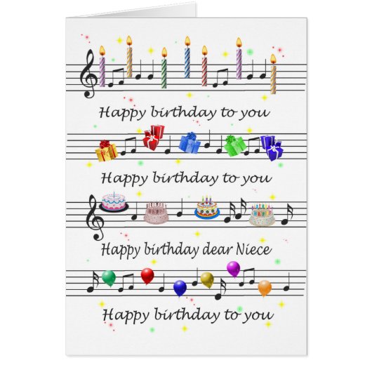Niece Funny Happy Birthday Song Sheet Music (Devant)